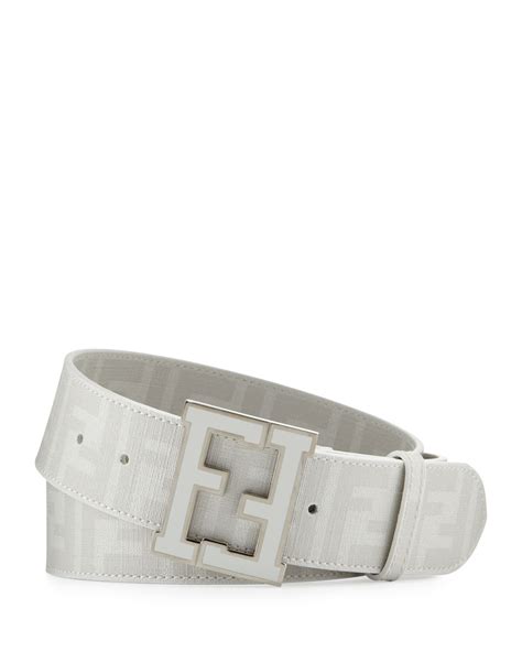 White Fendi Belt 